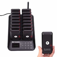Wireless Paging System | TD157 Restaurant/Food Van Paging System | 16 Pagers | Black