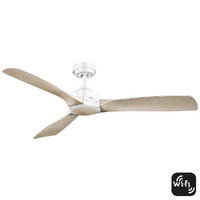 Mercator Ikuu FC620133GWH | Smart Minota DC Ceiling Fan | White Body | Light Timber Blades | Wi-Fi