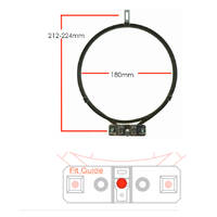 Fan Forced Oven Element EURO Compact Bracket Central Earth 2200w | FE-17