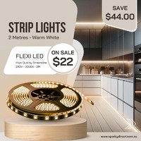 SAL FLP12V2M-WW-SBT | Pixie Smart Warm White LED Strip 3000K 240V 2m