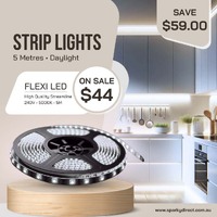 SAL FLP12V5M-NDL-SBT | Flexi Smart LED Strip Kit 240V 5000K Daylight 5m