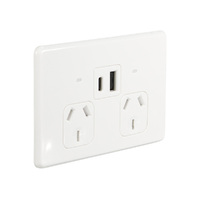 Trader Flat Cat FLPP2USBAU | Fully Integrated Dual Format A&C USB Charger Auto Switched Power Point