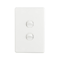 Trader Flat Cat FLSWV2G | 2 Gang 16A Vertical Slimline Switch | White