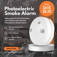 Matelec FSA-25000 | Photoelectric Smoke Alarm 240v/9v 