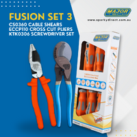 Major Tech FUSION-SET-3 | CS0360 Cable Shears + ECCP110 Pliers + KTK0306 Screwdriver Set