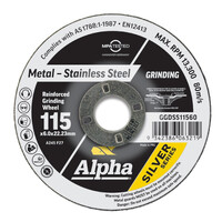 Alpha GGDSS12560 | Metal Grinding Disc 125 x 6.5mm Silver Series | Single Buy