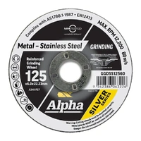 Alpha GGDSS12560 | Metal Grinding Disc 125 x 6.5mm Silver Series | Single Buy