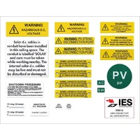 Solar Connect Label Kit KNS12 | Professional Grade Solar Label Stickers with Adhesive 3M Backing | 22 Labels