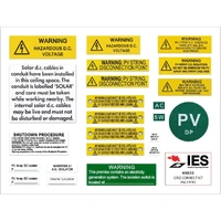 IES KNS13 | Solar Grid Connect Label Kit | AS/NZS 5033:2021 & AS/NZS 4777.1