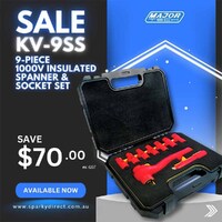 Major Tech KV-9SS | 1000V Insulated Spanner and Socket Set