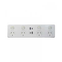 Trader Puma LE4X4AC | Power Point 4 Gang 10A 250V USB A + C 3.1A | Double Pole
