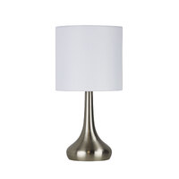 Lighting Factory LF9205BCH | Lola On & Off Touch Lamp | Brushed Chrome