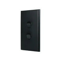 CSG LS102VMB-L | GEO 2 Gang Slimline Switch Matte Black | 10AX