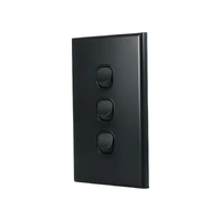 CSG LS103VMB-L | GEO 3 Gang Slimline Switch Matte Black | 10AX