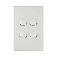 CSG LS104V-L | GEO 4 Gang Slimline Switch 10AX | White