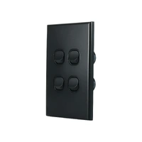 CSG LS104VMB-L | GEO 4 Gang Slimline Switch Matte Black | 10AX
