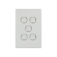 CSG LS105V-L | GEO 5 Gang Slimline Switch 10AX | White