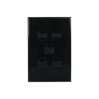 CSG LS105VB-L | GEO 5 Gang Slimline Switch 10AX | Black