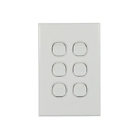 CSG LS106V-L | GEO 6 Gang Slimline Switch 10AX | White