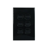 CSG LS106VB-L | GEO 6 Gang Slimline Switch 10AX | Black