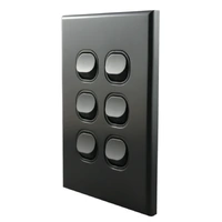 CSG LS106VMB-L | GEO 6 Gang Slimline Switch Matte Black | 10AX