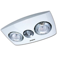 MARTEC MBHC2LW | Contour 2 x 275w Heat, 8w R80 3000K LED Light Fan Bathroom Heater White