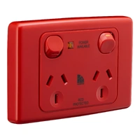 Clipsal ML2025-RD | Medilec Red Double GPO 10A RCD Protected | 250V