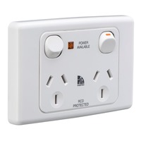 Clipsal ML2025WE | MEDILEC | Twin Switch Socket Outlet | Power Available | White