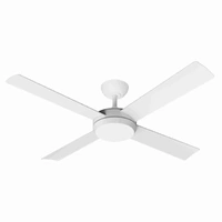 Martec MPDC1343W | Proton DC 1320mm White Ceiling Fan With Light | 36W Motor