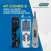 Major Tech MT-COMBO-8 | MT902 LAN Tester + CTRJ45 Modular Crimping Tool + KDKP01 Punchdown Tool