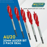Major Tech MT25-AU-PACK1 | 20mm Auger Bit | 5-Pack 