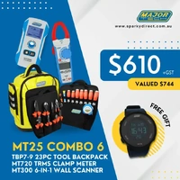 Major Tech MT25-COMBO-6 | TBP7-9 Tool Backpack + MT720 Clamp Meter + MT300 Scanner