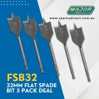 Major Tech MT25-FSB-PACK3 | 32mm Flat Spade Bit | 5-Pack