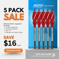 Major Tech MT26-AU-PACK-1 | 20mm Auger Bit | 5-Pack