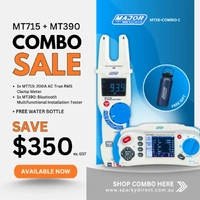 Major Tech MT26-COMBO-1 | MT390 Tester + MT715 Clamp Meter + Free Veti Water Bottle