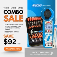 Major Tech MT26-COMBO-4 | TKC3-9 23P 1kV Tool Kit + MT878 Stud Finder + MT402 NCV Finder + Tech Watch