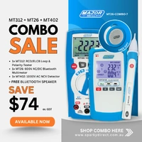 Major Tech MT26-COMBO-7 | MT312 RCD/ELCB Tester + MT26 600V Multimeter + MT402 NCV Detector + Speaker