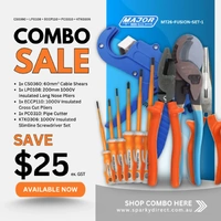 Major Tech MT26-FUSION-SET-1 | CS0360 Shears + LP0108 Pliers + ECCP110 Pliers + PC0310 Cutter + KTK0306 Set