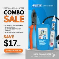 Major Tech MT26-FUSION-SET-2 | ECCP110 Cross Pliers + MT403 NCV Detector + MT310 ELCB Tester