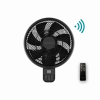 Martec MWFA350M | Avalon DC 14" Black Wall Fan w/Remote Control | Oscillates