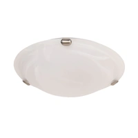 Oriel OL41040BCH | Remo 30 Alabaster Glass Oyster Light | Brushed Chrome Clips