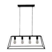 Oriel OL63744BK | Wainscott Hamptons Style 4 Light Pendant | Black