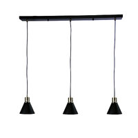 Oriel OL67513AB | Como 3 Light Bar Pendant Black and Antique Brass