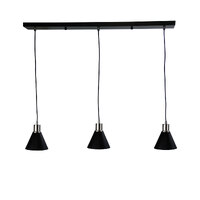 Oriel OL67513BC | Como 3 Light Bar Pendant Brushed Chrome and Black
