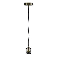 Oriel OL69321AB | Albany 1800mm E27 Vintage Cloth Cord Suspension | Antique Brass