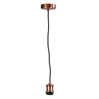 Oriel OL69321CO | Albany 1800mm E27 Vintage Cloth Cord Suspension | Copper