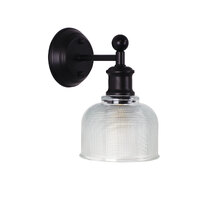 Oriel OL69371CL | Brighton Black/Clear Wall Light | Black