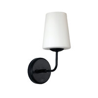 Oriel OL69473BK | Hopley Glass Wall Light | Black