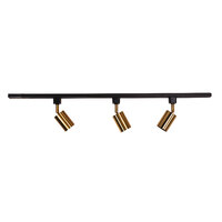 Oriel Lighting OL85307 | Bridge 3 Light Track Kit Black with Satin Brass
