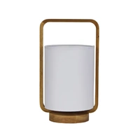 Oriel OL93611WH | Lucia Natural Timber & White Cotton Lamp | E27